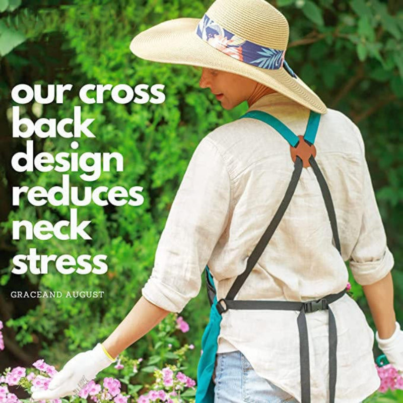 Delantal de jardinería práctico con gran bolsillo de cosecha 