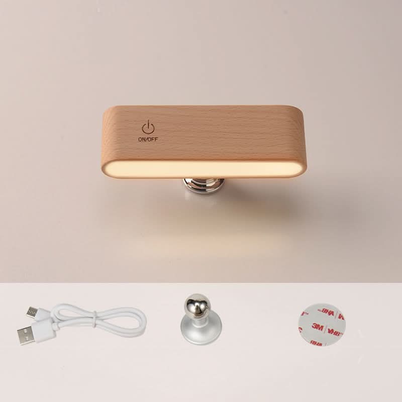 Lampe de bureau en bois massif avec charge magnétique