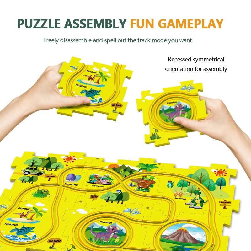 Educational circuit puzzle with electric vehicles 