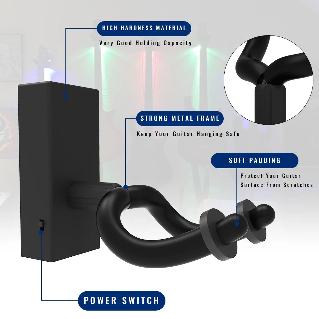 Nástenný LED podstavec na gitaru – Osvetlite svoj nástroj 