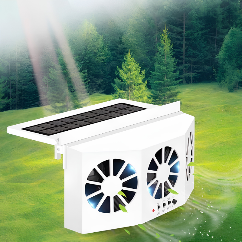 Solární ventilátor do auta s nabíjením přes USB — fotografie 11