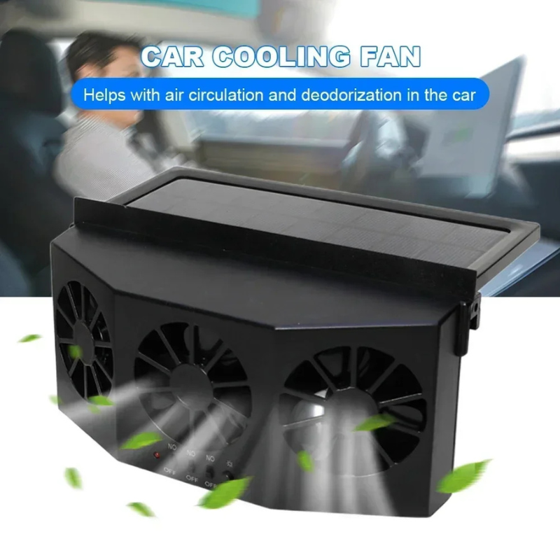 Solární ventilátor do auta s nabíjením přes USB — fotografie 10