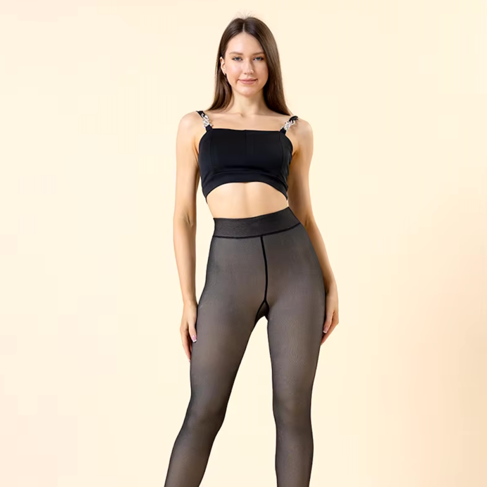 Le Collant Polaire Transparent Chaud et Élégant pour Femme
