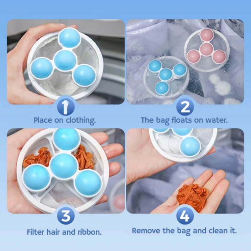 Filtre anti-poils, cheveux et résidus pour lave-linge