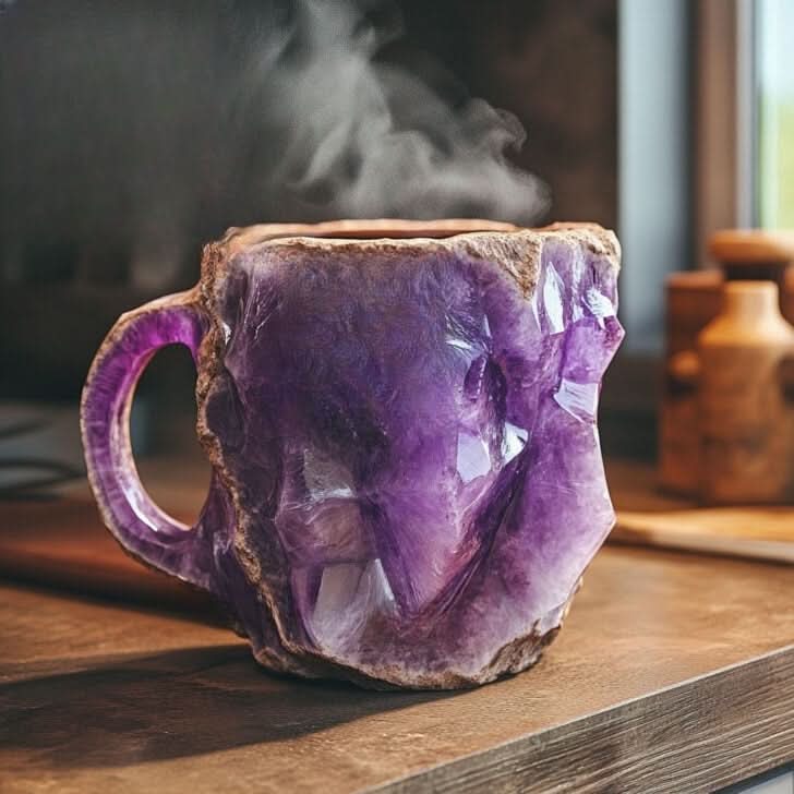 Tasse à café en cristal minéral – Élégance naturelle