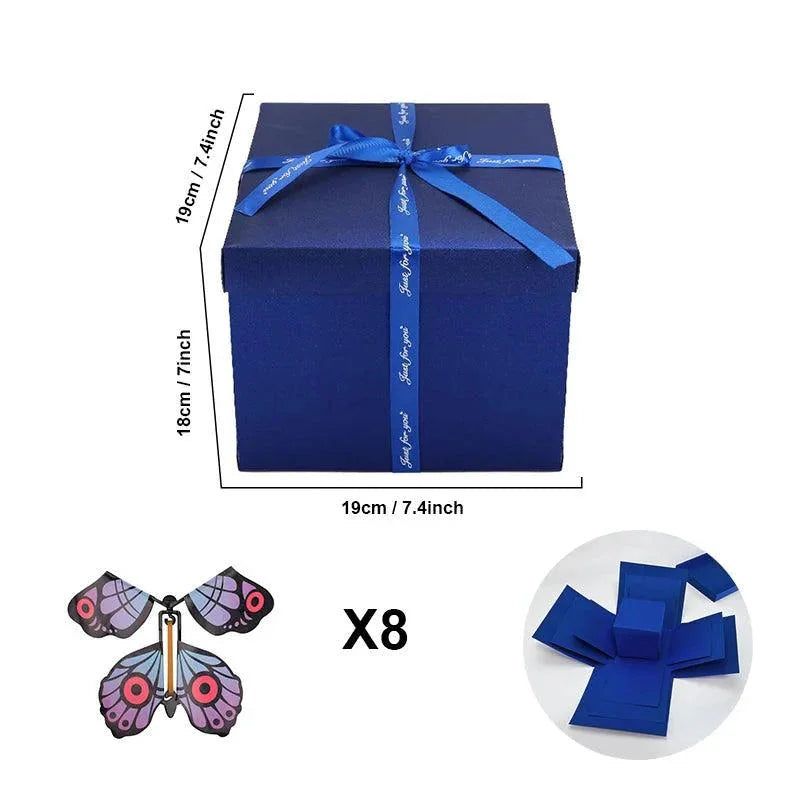 Explosionsbox für Erinnerungen – Geschenkbox — Blau, Foto 15