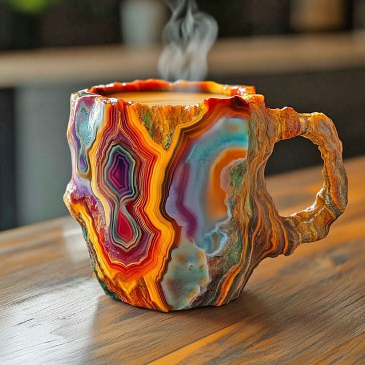 Tasse à café en cristal minéral – Élégance naturelle