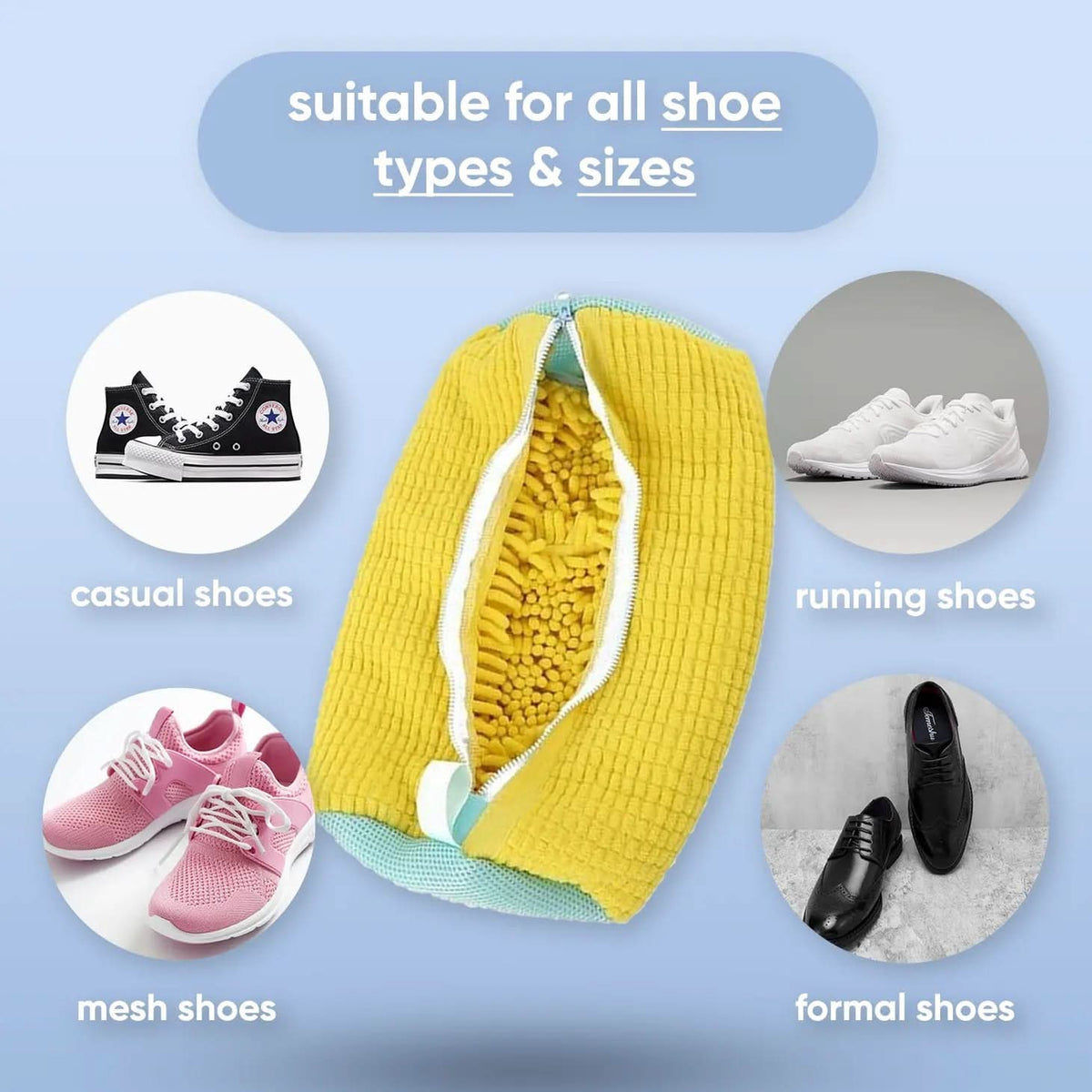 Sac de Lavage Protecteur pour Chaussures en Machine