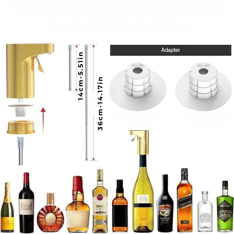 Precise electric pourer for wine and beverages 